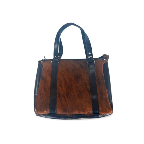 Vintage Pony Hair Leather Shoulder Strap Purse Bag - Picture 2 of 8